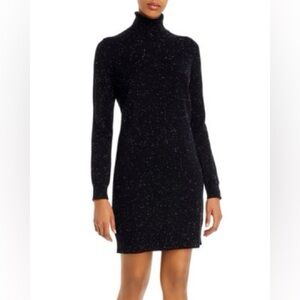 Theory Cashmere Donegal Knit Turtleneck Sweater Dress